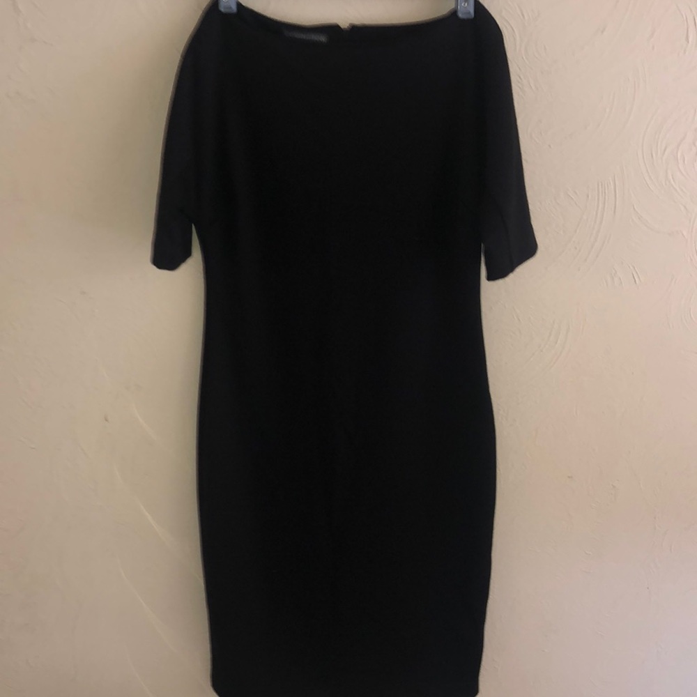 Black dress slightly off the shoulder